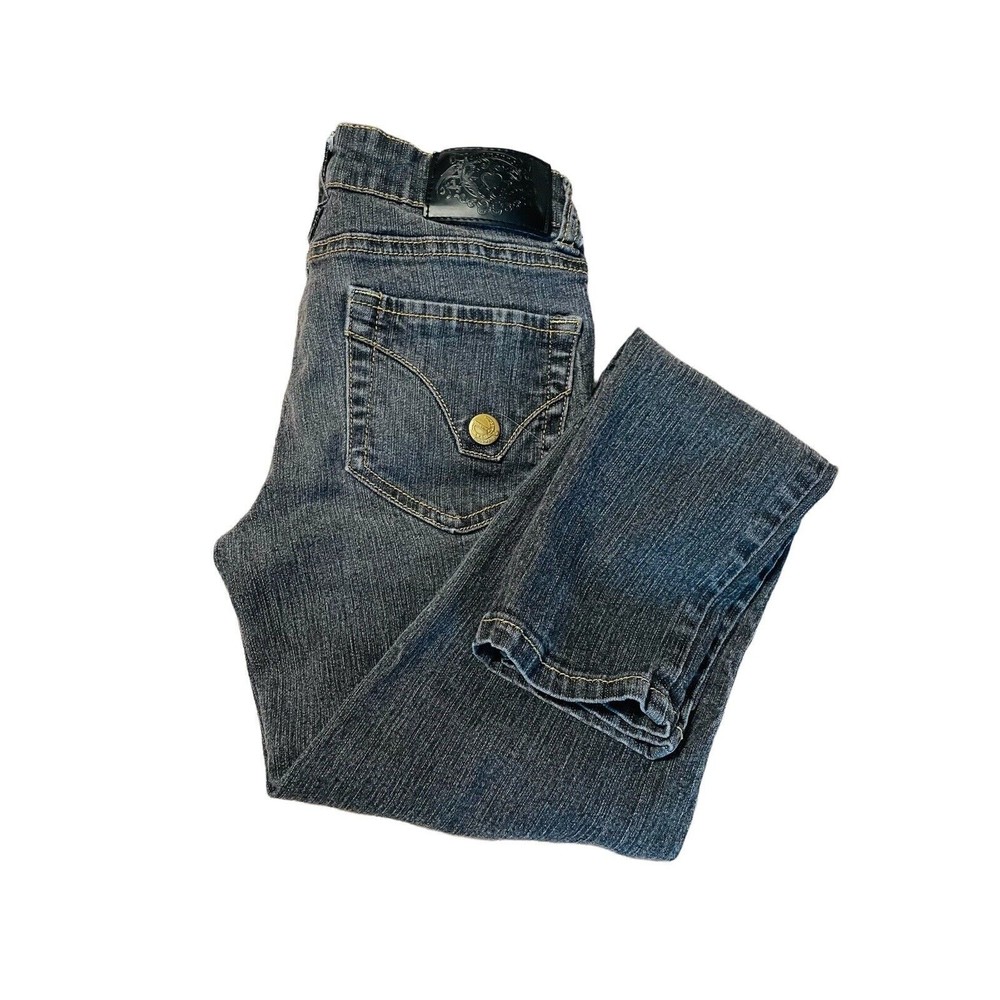 ellemenno Girls Jeans Size 10 Black Faded Stonewash Effect B3